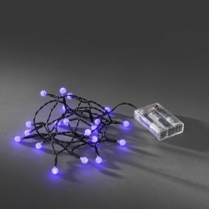 LED-Globelichterkette, Timer, 20 Dioden, Batteriebetrieben, Purpur purpur