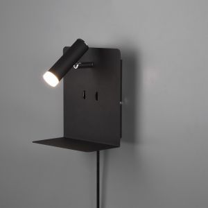 LED-Wandlampe Element mit USB-Charger in schwarz schwarz