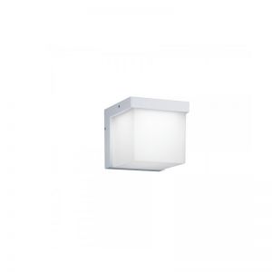 LED-Wandleuchte Yangtze für Außen, Acrylglas eckig, Weiß weiß