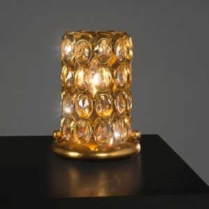 Luxuriöse Tischleuchte - Blattgold  - Kristallglas 