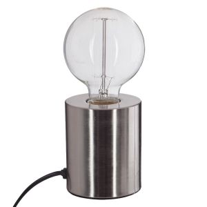 Metallrohrlampe Silber E27 40W 