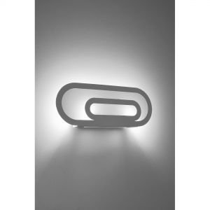moderne ovale Wandleuchte mit Glas 2-flammige Wandlampe weiß Akzentbeleuchtung 40 x 4 x 15 cm 