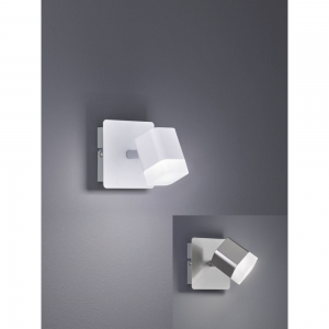 moderner LED Wandstrahler mit schwenkbarem Spot, weiß o. silber, 1-flammig, inkl. LED 4W 