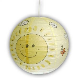 Pendelleuchte Papierballon + Schnurpendel Sunny als Kinderzimmerleuchte 