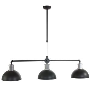 Pendelleuchte, 3-flammig, schwarz, Industrie-Stil, Loft Stil, E27 LED geeignet 
