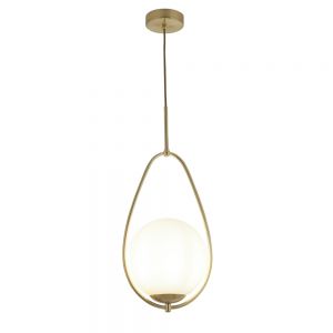 Pendelleuchte, modern, für LED Leuchtmittel E27, Gold gold/weiß