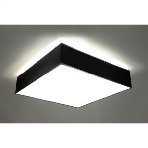 quadratische E27 Deckenleuchte aus Stahl 3-flammige Deckenlampe mit Blendschutz schwarz 45 x 45 cm schwarz