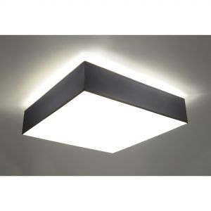 quadratische E27 Deckenleuchte aus Stahl 3-flammige Deckenlampe mit Blendschutz silber 45 x 45 cm silber