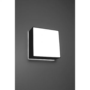 quadratische E27 Wandleuchte mit Blendschutz Wandlampe aus Stahl schwarz 25 x 25 cm schwarz