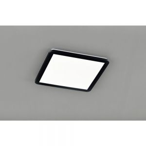 Quadratische LED Deckenleuchte für Wohnbereich oder Badezimmer, IP44, schwarz weiß, inkl. LED 24W 