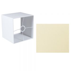 Quadratischer Lampenschirm E27 Fassung creme oder weiß 