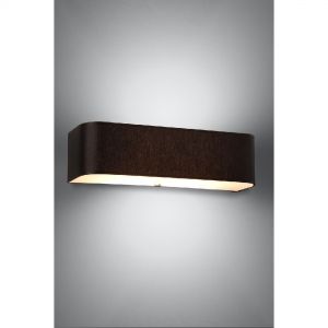 Rechteckige Up-and Downlight E14 Wandleuchte aus Glas und Stahl mit abgerundet 2-flammige Wandlampe schwarz 45 x 12 cm Glas/Stahl, schwarz