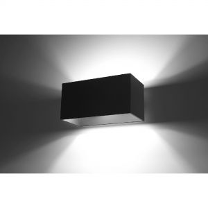 rechteckige Up- and Downlight Wandleuchte aus Aluminium  2-flammige Wandlampe schwarz 20 x 12 x 10 cm schwarz