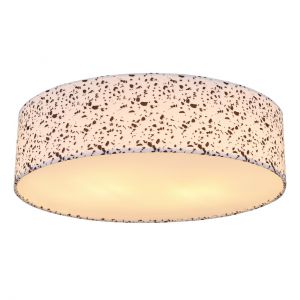 runde Deckenleuchte Schirm in Terrazzo-Mosaik Optik 2-flammige Deckenlampe weiß ø 38 cm 