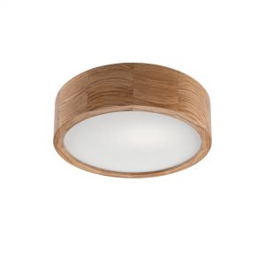 runde E27 Holz Deckenleuchte mit Glas Blendschutz matt Deckenlampe eiche ø 27 cm 27 cm