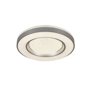 runde LED Deckenleuchte aus Acryl Silber metallicSchirm mit silbernen Ring Sternenhimmel Dekor Deckenlampe silbermetallic ø 41 cm 