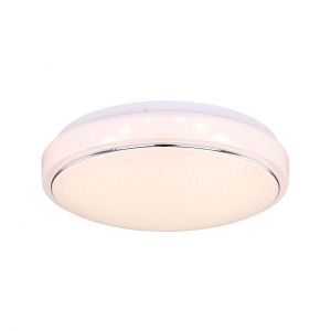 runde LED Deckenleuchte aus Chrom ring Sternenhimmel Decor Deckenlampe weiß ø 285 cm 