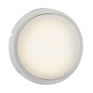 runde LED Wandleuchte satiniert skandinavische  Außenwandlampe Weiss ø 17,5 cm IP54 