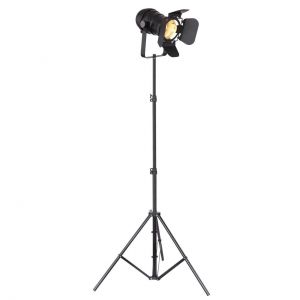schwenkbare E27 Stehleuchte Strahler Filmsetstrahler bewegliche Klappen Stehlampe schwarz mit Schalter ø 80 cm 