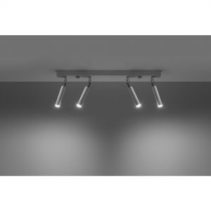 schwenkbarer Deckenstrahler mit beweglichen Spot Deckenleuchte aus Stahl 4-flammige Deckenlampe weiß 60 cm weiß, IP20