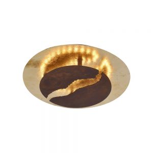 SimplyDim LED Decken- oder Wandleuchte stufenlos dimmbar in Blattgold-Optik, Ø 30 cm 1x 26 Watt, 30,00 cm