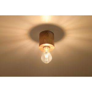 zylindrische skandinavische E27 Wandleuchte aus Holz Glühbirnen Wandlampe  ideal für Filament-Leuchtmittel 10 cm | WOHNLICHT