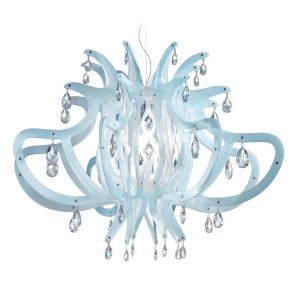 Slamp Designer-Kronleuchter Medusa Ø83cm - hellblau hellblau