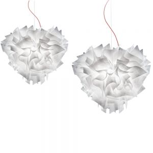 Slamp Designer-Pendelleuchte Veli Couture in brushed white 