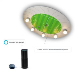 Fußball LED Decken Wandleuchte Smart-LED RGB Google Home Alexa Kinder-Lampe 