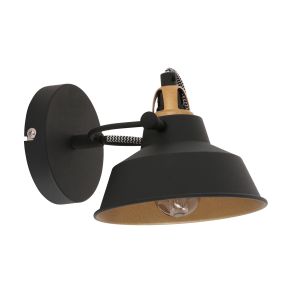 Smart Home schwenkbare runde E27 Wandleuchten Wandlampe schwarz 15 x 13 cm 1x 40 Watt, 13,00 cm, 15,00 cm