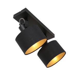 Smart Home schwenkbare runde E27 Deckenleuchten 2-flammige Deckenlampe schwarz 20 x 13 x 16 cm 2x 40 Watt, 16,00 cm, 20,00 cm, 13,00 cm
