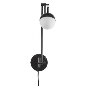 G9 Wandleuchte aus Glas satiniert Wandlampe Schwarz mit Schalter ø 10 cm 