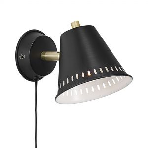 Wandleuchte Industrial-Style und skandinavische  Wandlampe Schwarz mit Schalter ø 135 cm 