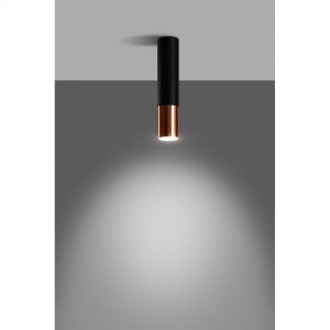zylindrische Downlight Deckenleuchte aus Stahl Deckenlampe schwarz kupfer 6 x 8 x 29 cm kupfer/schwarz, Kupfer