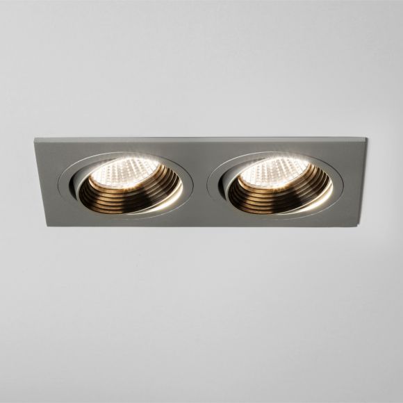 2-flg. LED-Einbaustrahler aluminium, dimmbar, schwenkbar