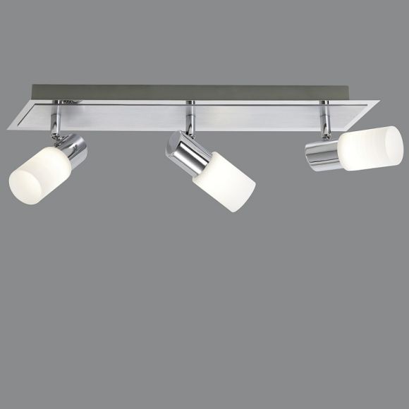 3-flg. LED-Balken, schwenkbar, Aluminium und Chrom