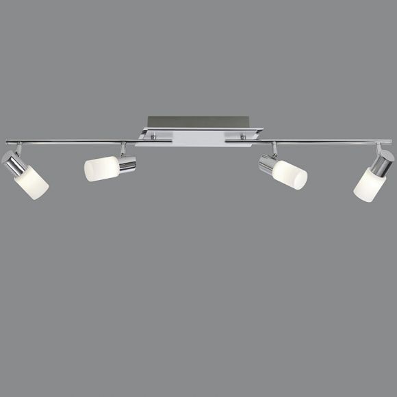 4-flg. LED-Strahlerbalken, schwenkbar, Aluminium / Chrom