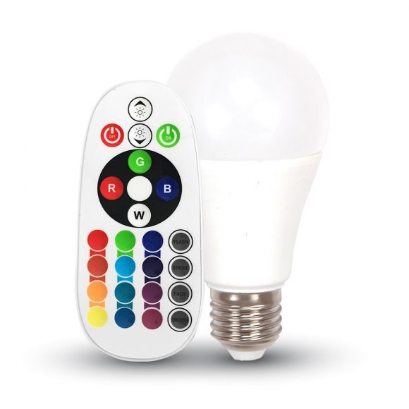 A60 E27 LED-Leuchtmittel 6W RGB mit Fernbedienung 