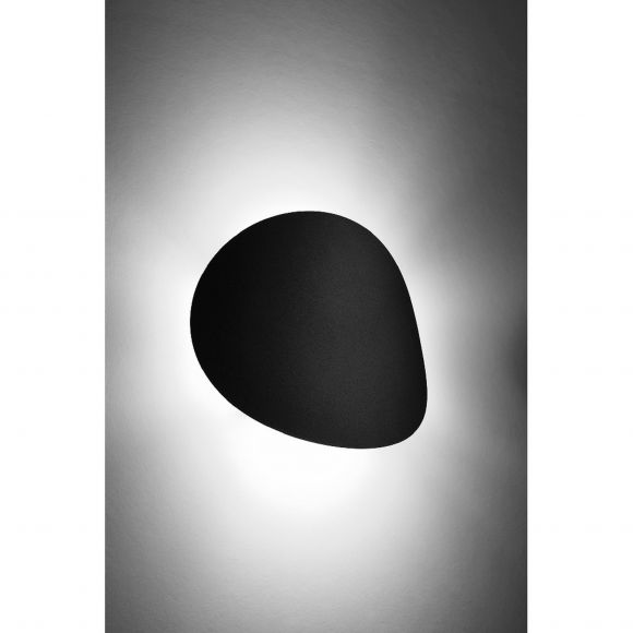 abgerundete Wandleuchte aus Stahl 2-flammige Wandlampe indirekte Beleuchtung schwarz