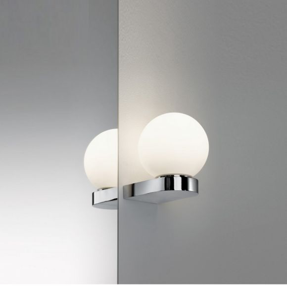 Badezimmer Wandleuchte Spiegelleuchte 230 V, Chrom, Opal, Metall, Glas, inklusive Leuchtmittel 1x G9,33W 