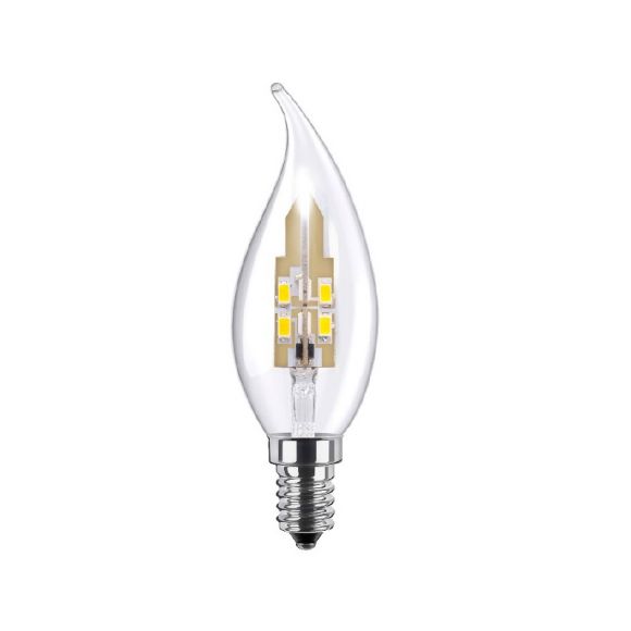 C35 LED Windstoß Kerze 3,5 Watt, E14, klar, dimmbar