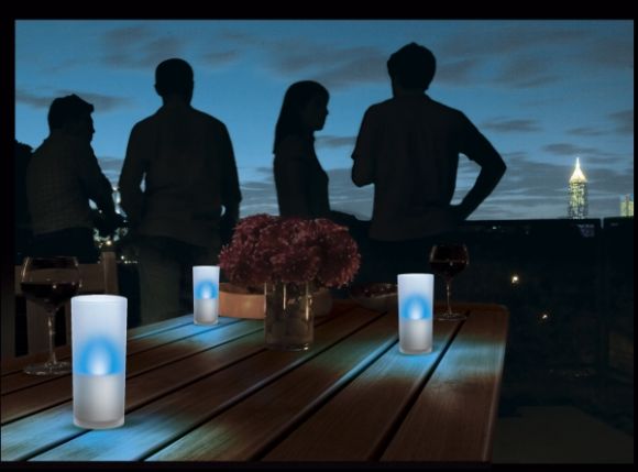 CandlelLights in Blau im 3er Set - überall einsetzbar - Zum Ein- und Ausschalten Kerze einfach kippen