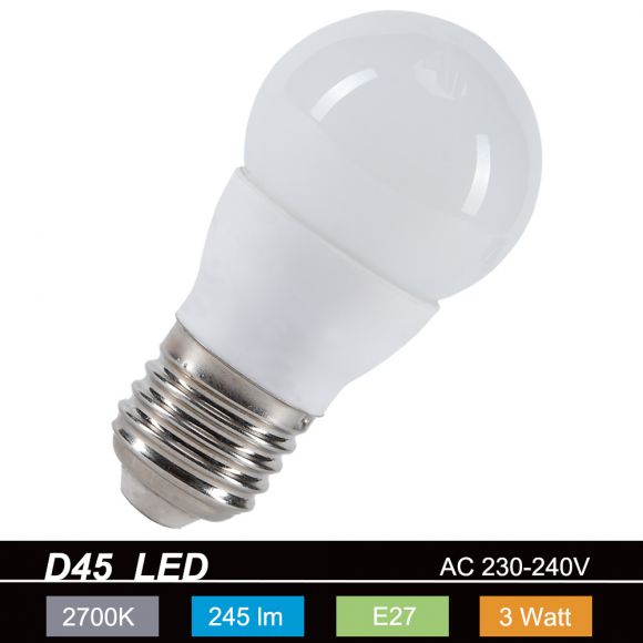 D45 LED E27 Tropfen 3 Watt  245lm 2700K