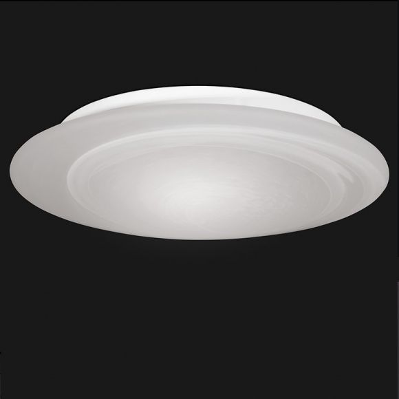 Deckenleuchte rund flach, weißes Alabasterglas, 3x E14 Fassung LED fähig, D= 40cm