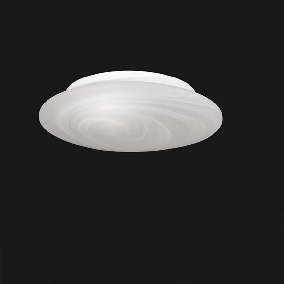 Deckenleuchte rund flach, Klassiker Alabasterglas weiß, E14 Fassung, drei Größen 