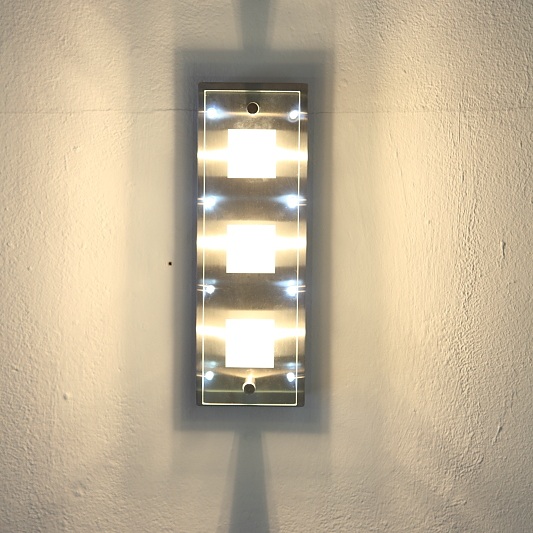 Deckenleuchte, 3-flammig, LED Lichtpunkte, rechteckig, modern, L 28 cm