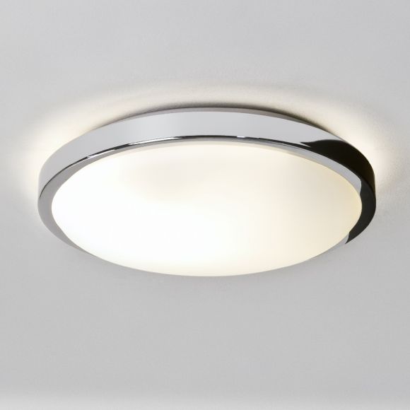 Deckenleuchte, flach, rund D=25cm, Opalglas, E27 LED Lampe einsetzbar