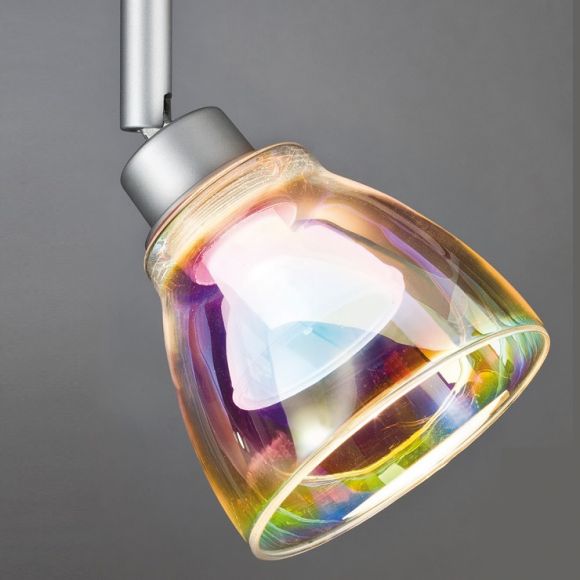 Deko-Glasschirm  -  Glas Dichroic - Regenbogenfarben - Zum  U-Rail-System - Nur der Glasschirm