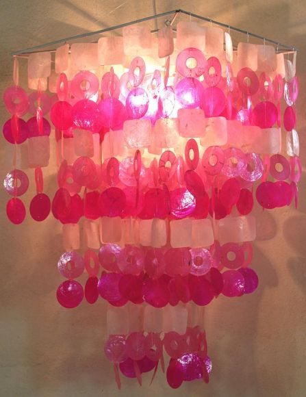 Dekorative Deckenlampe mit Muschelblättchen - in 7 Farben wählbar