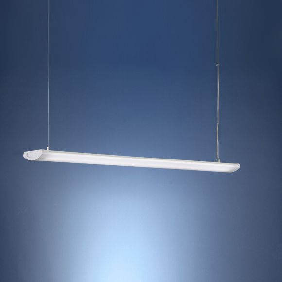 Dezente Büroleuchte in 120cm Länge - pulverbeschichtet in Weiß - für Leuchtstoffröhren geeignet
